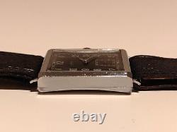 Vintage Rare Ww2 Military Rectangular Tank Men's Swiss Watch Mars/black Dial