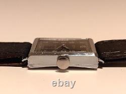 Vintage Rare Ww2 Military Rectangular Tank Men's Swiss Watch Mars/black Dial