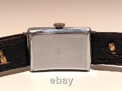 Vintage Rare Ww2 Military Rectangular Tank Men's Swiss Watch Mars/black Dial