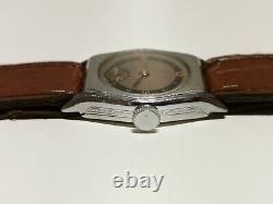 Vintage Rare Ww2 Military Small Trench Men's Swiss Watch Bischoff Aero-anker