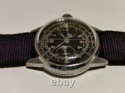 Vintage Rare Ww2 Military Swiss Men's Mechanical Chronograph Unbranded Watch