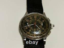 Vintage Rare Ww2 Military Swiss Men's Mechanical Chronograph Watch Farnitur