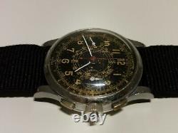 Vintage Rare Ww2 Military Swiss Men's Mechanical Chronograph Watch Farnitur