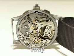 Vintage Rare Ww2 Military Swiss Men's Mechanical Chronograph Watch Farnitur