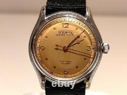 Vintage Rare Ww2 Military Swiss Square Men's Mechanical Watch Nobelimpermeable