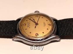 Vintage Rare Ww2 Military Swiss Square Men's Mechanical Watch Nobelimpermeable
