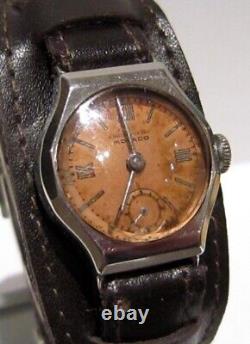 Vintage Rare Wwii Military All Steel Ladies Sub Second Swiss Watch Movado# 404