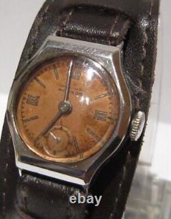 Vintage Rare Wwii Military All Steel Ladies Sub Second Swiss Watch Movado# 404