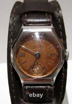 Vintage Rare Wwii Military All Steel Ladies Sub Second Swiss Watch Movado# 404