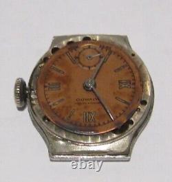 Vintage Rare Wwii Military All Steel Ladies Sub Second Swiss Watch Movado# 404