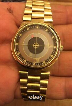 Vintage Rare Zodiac Astro II Astrographic Automatic Watch Gold Plated Swiss Made