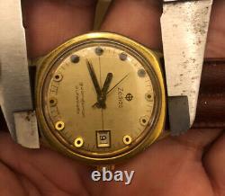 Vintage Rare Zodiac Guardsman Automatic Watch Gold Plated Swiss Made