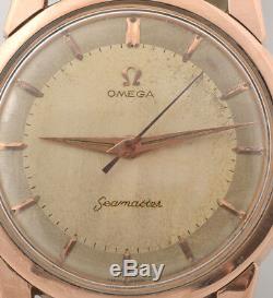 Vintage Rare men Omega Seamaster two tone dial 14KGF cal420 watch Swiss with box