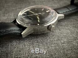 Vintage Roamer SeaRock Gents Manual Wind Watch, Rare, Swiss Black DIAL
