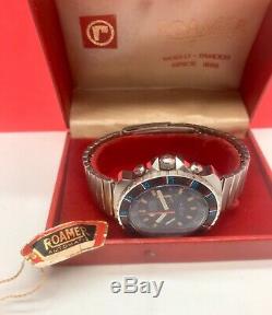 Vintage Roamer Stingray Jet-Time Chronograph Swiss Valjoux 23 NOS Complete Rare