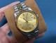 Vintage SANDOZ Rare Gold Dial men's automatic watch date 36mm ETA 2824 swiss
