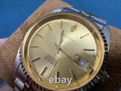 Vintage SANDOZ Rare Gold Dial men's automatic watch date 36mm ETA 2824 swiss