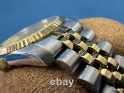 Vintage SANDOZ Rare Gold Dial men's automatic watch date 36mm ETA 2824 swiss