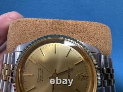 Vintage SANDOZ Rare Gold Dial men's automatic watch date 36mm ETA 2824 swiss