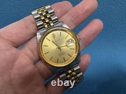 Vintage SANDOZ Rare Gold Dial men's automatic watch date 36mm ETA 2824 swiss