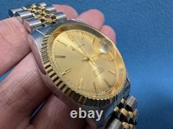 Vintage SANDOZ Rare Gold Dial men's automatic watch date 36mm ETA 2824 swiss