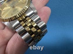 Vintage SANDOZ Rare Gold Dial men's automatic watch date 36mm ETA 2824 swiss