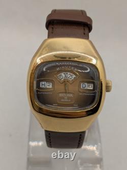 Vintage SICURA JUMP HOUR Self Winding Automatic Watch SWISS Works Great RARE