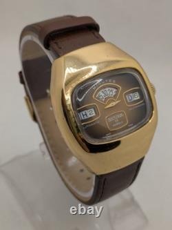 Vintage SICURA JUMP HOUR Self Winding Automatic Watch SWISS Works Great RARE