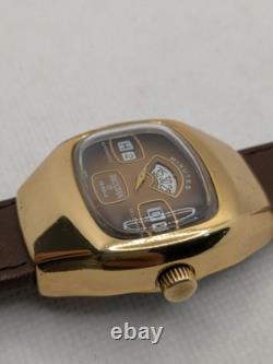Vintage SICURA JUMP HOUR Self Winding Automatic Watch SWISS Works Great RARE