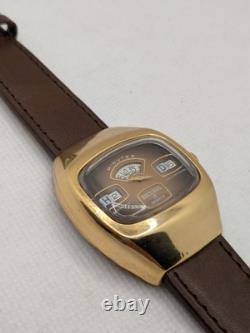 Vintage SICURA JUMP HOUR Self Winding Automatic Watch SWISS Works Great RARE