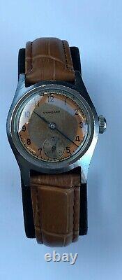 Vintage STANDARD Military watch 15 Jewels Swiss made Waterproof Unusual back