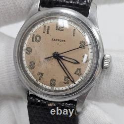 Vintage Sanford Mens Military Watch Rare WM. J. KAPPEL 17J Swiss Movement Runs