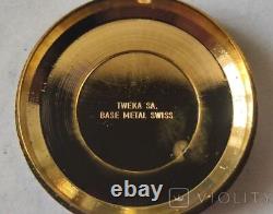 Vintage Santub Pocket Watch Swiss Mechanical Chain Golden Metal Rare Old Ladies