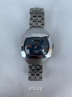 Vintage Sicura Jump Hour Swiss Rare Wrist Watch Old Retro 17 Jewels Suisse