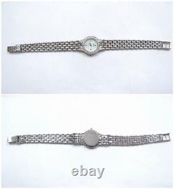 Vintage Solid 14K White GOLD Ladies AVIGNON DIAMOND Watch MOP Swiss rare beauty