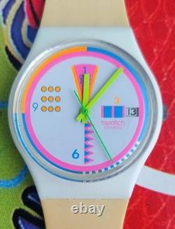 Vintage Swatch Watch GEOGLO GW403 1989 Standard Gents Rare Swiss Made Quartz