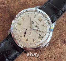 Vintage Swiss Cyma Triple Date Watch c. 1950s Beautiful & Rare Watch VG+