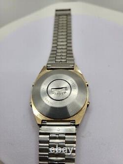 Vintage Swiss Gold Toned Bertmar LCD Watch Quartz in Box-Rare