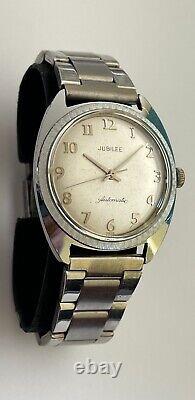 Vintage Swiss Jubilee Watch Automatic 17 Jewels Jubilee 2451 Steel Back RARE