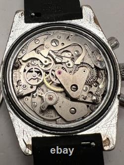 Vintage Swiss Jumbo Cauny Prima Chronograph Diver Valjoux 7734 Rare Model