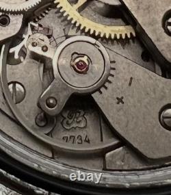 Vintage Swiss Jumbo Cauny Prima Chronograph Diver Valjoux 7734 Rare Model