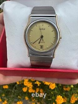 Vintage Swiss LE ROY Watch 80s Golden Dial Very Good Condition & Quartz Rare