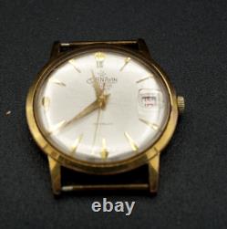 Vintage Swiss Men's Cornavin Gilt Rare Mechanical Watch Silver Dial