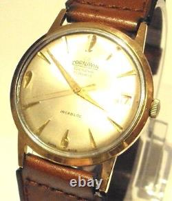 Vintage Swiss Men's Cornavin Gilt Rare Mechanical Watch, Silver Dial, Mint # 636