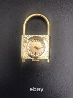 Vintage Swiss Namruf Jewel Padlock Watch Pendant Belt Loop Wrist runs RARE