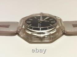 Vintage Swiss Rare Ladies Octagonal Clear Skeleton Mechanical Watch Prefect