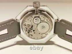 Vintage Swiss Rare Ladies Octagonal Clear Skeleton Mechanical Watch Prefect