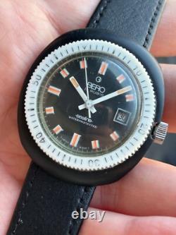 Vintage Swiss Rare Watch Bero Sealine Brevet Case PVD Black Diver's Men's 40mm