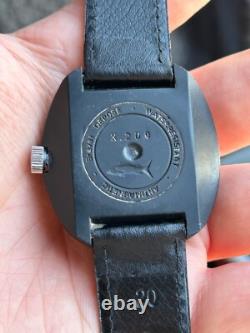 Vintage Swiss Rare Watch Bero Sealine Brevet Case PVD Black Diver's Men's 40mm