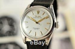 Vintage Swiss Rolex Oyster 6284 Semi Bubble Back Watch Stainless Steel 1954 RARE